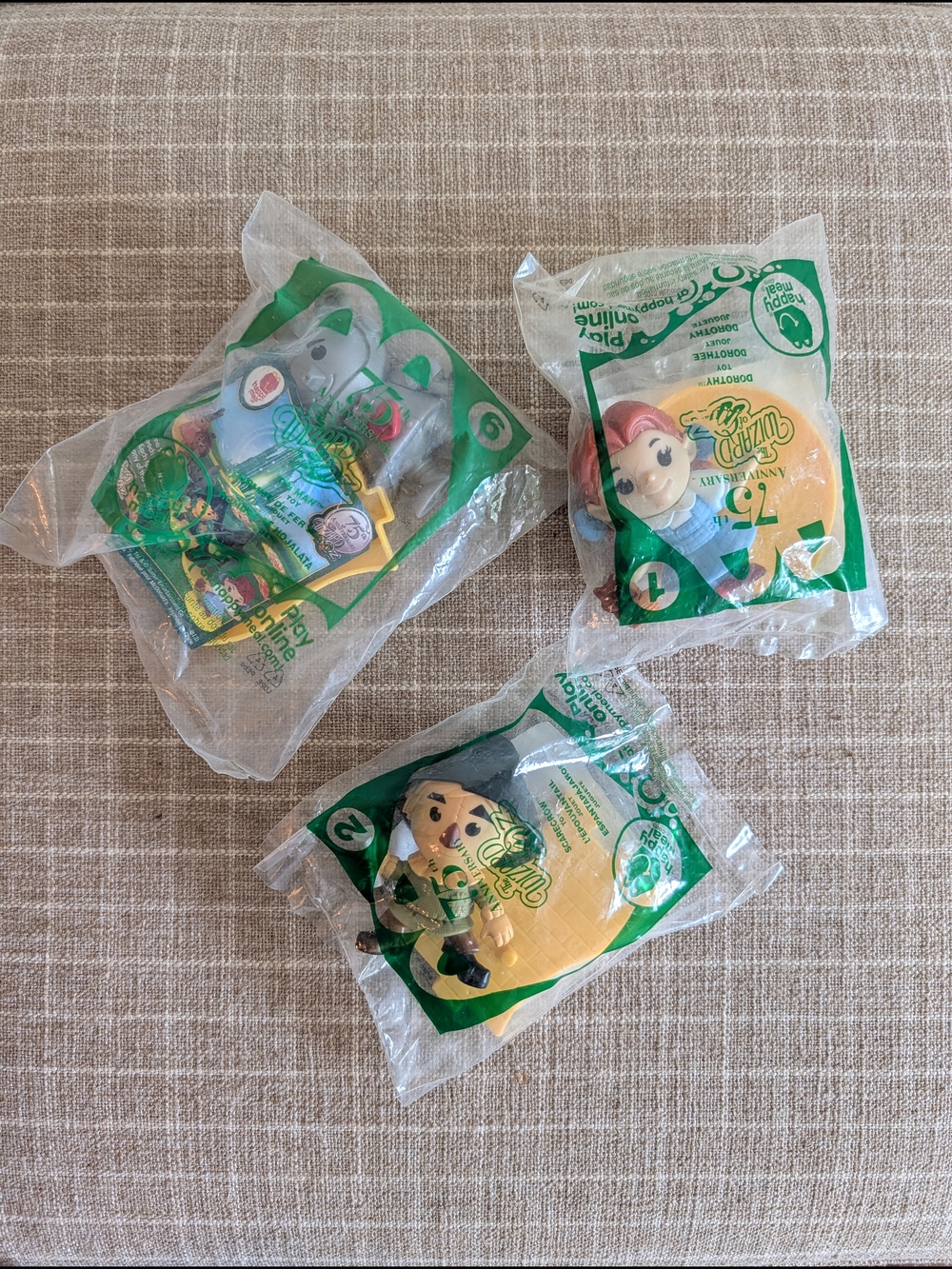 NWT Wizard Of Oz 75th Anniversary - Lot Of 3 McDonald's Happy Meal Toys